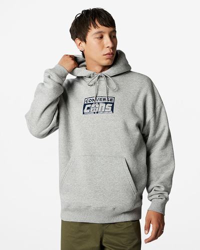 Converse CONS Fleece Pullover Puloverji s Kapuco Moški Sive | Slovenija-78361