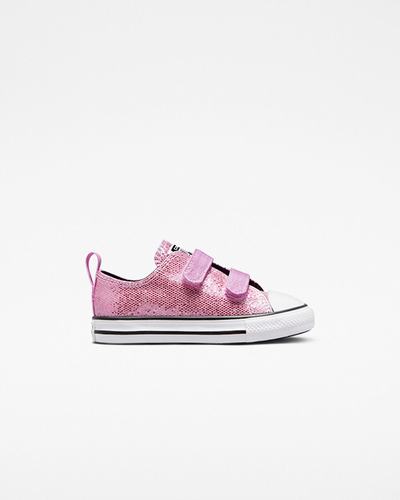 Converse Chuck Taylor All Star Easy-On Glitter Superge Dekleta Roza Črne | Slovenija-16925