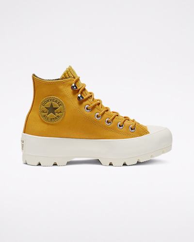 Converse Chuck Taylor All Star GORE-TEX Lugged Waterproof Leather Superge Ženske Zlate Olivno Zelene | Slovenija-41053