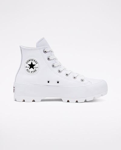 Converse Chuck Taylor All Star Lugged Leather Superge Ženske Bele Črne Bele | Slovenija-54738