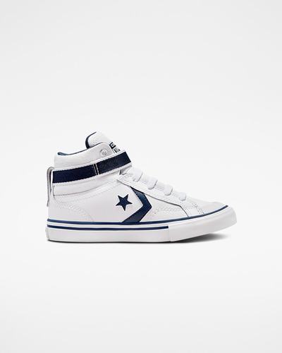 Converse Pro Blaze Strap Easy-On Varsity Club Superge Dekleta Bele Temno Modre Bele | Slovenija-32708