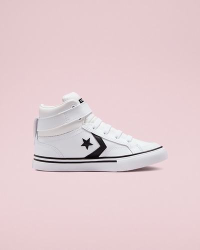 Converse Pro Blaze Strap Leather Superge Dekleta Bele Črne Bele | Slovenija-95403