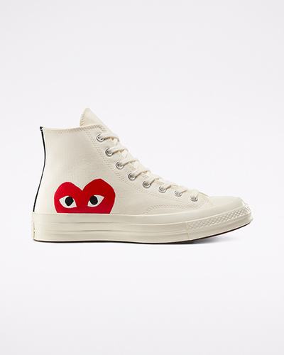 Converse x Comme des Garçons PLAY Chuck 70 Superge Ženske Bele Rdeče | Slovenija-82957