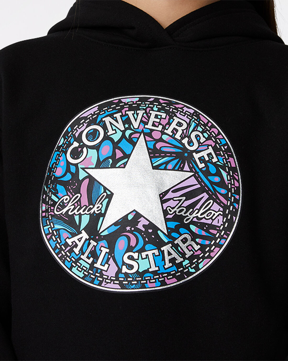 Converse Boxy Chuck Taylor Patch Pullover Puloverji s Kapuco Dekleta Črne | Slovenija-70532