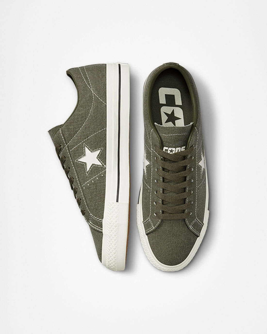 Converse CONS One Star Pro Heavyweight Canvas Čevlji Skate Moški Olivno Zelene Črne | Slovenija-37680