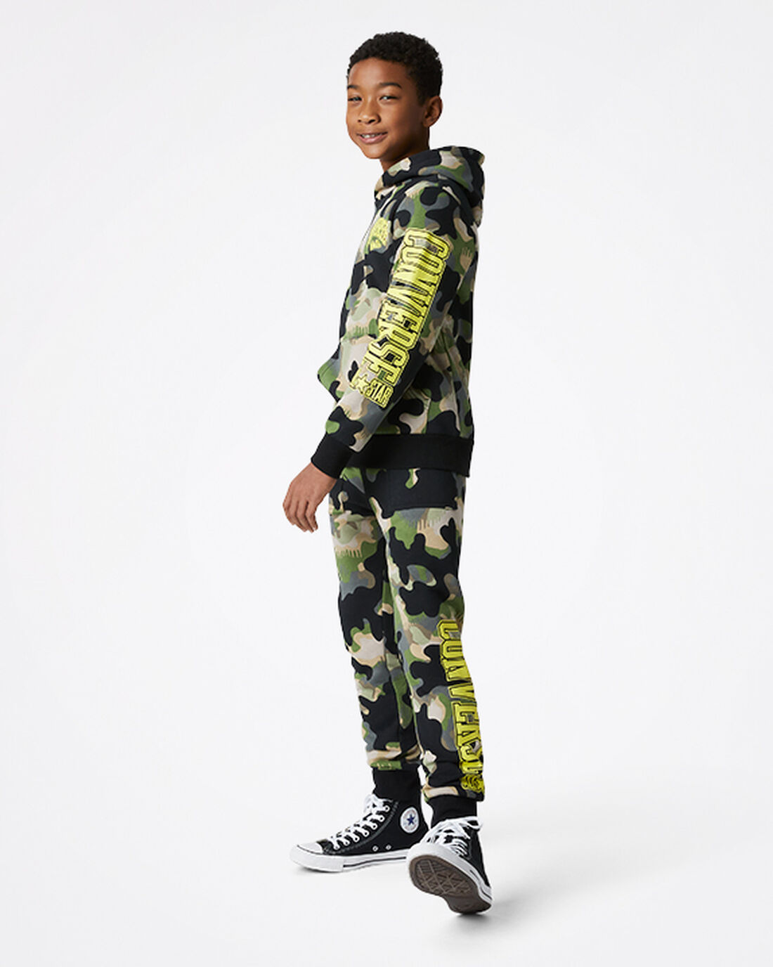 Converse Camo Pullover Puloverji s Kapuco Fantje Olivno Zelene | Slovenija-12380