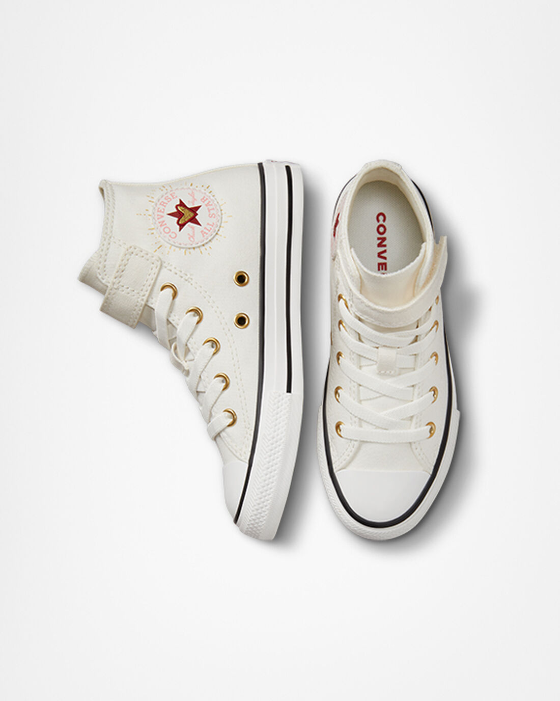 Converse Chuck Taylor All Star Easy-On Hearts Superge Dekleta Bele Temno Rdeče | Slovenija-61973