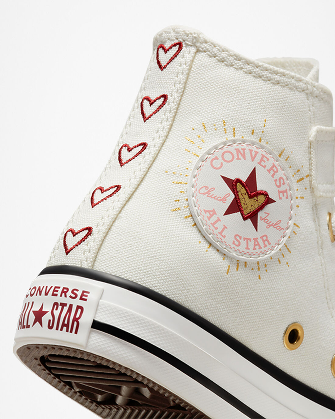 Converse Chuck Taylor All Star Easy-On Hearts Superge Dekleta Bele Temno Rdeče | Slovenija-61973