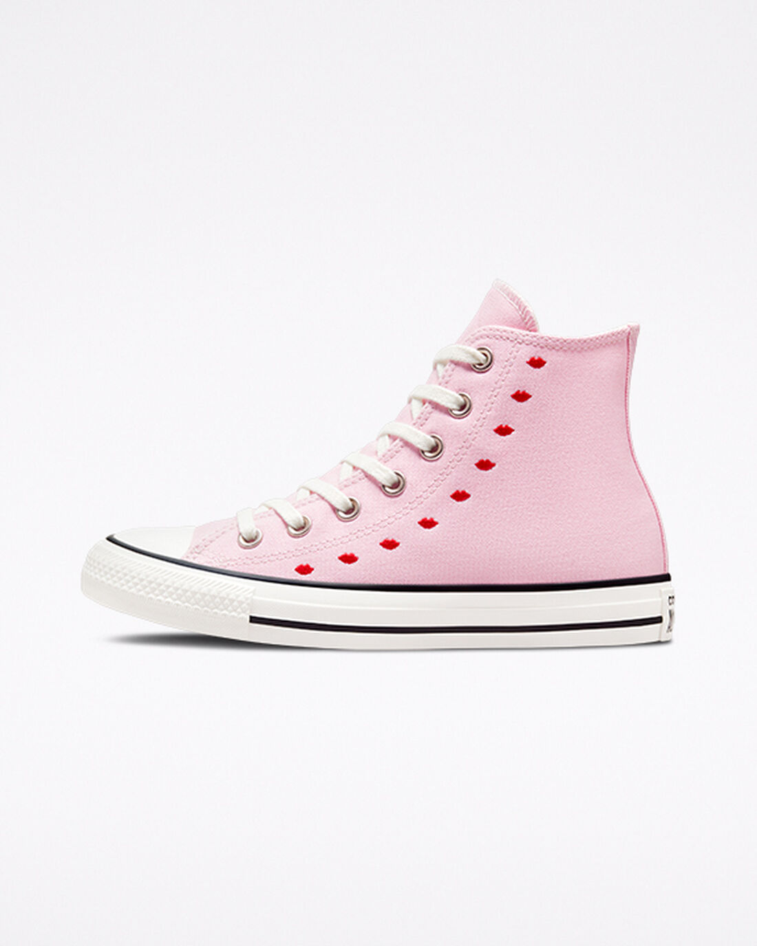 Converse Chuck Taylor All Star Embroidered Lips Superge Ženske Roza Bele | Slovenija-87534