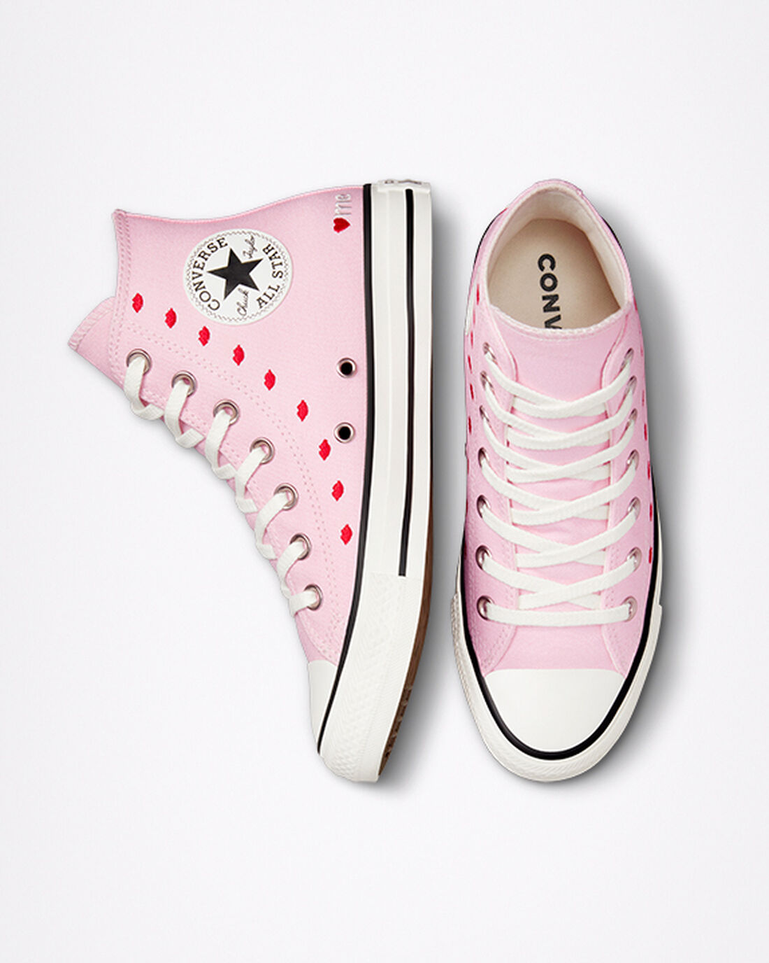 Converse Chuck Taylor All Star Embroidered Lips Superge Ženske Roza Bele | Slovenija-87534