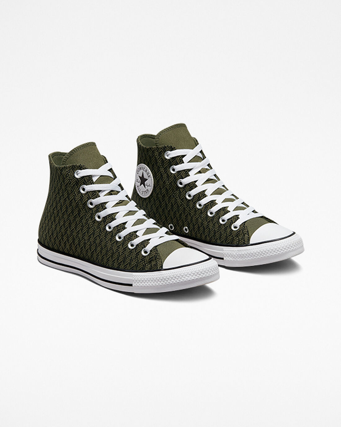 Converse Chuck Taylor All Star Herringbone Superge Moški Olivno Zelene Črne Bele | Slovenija-01693