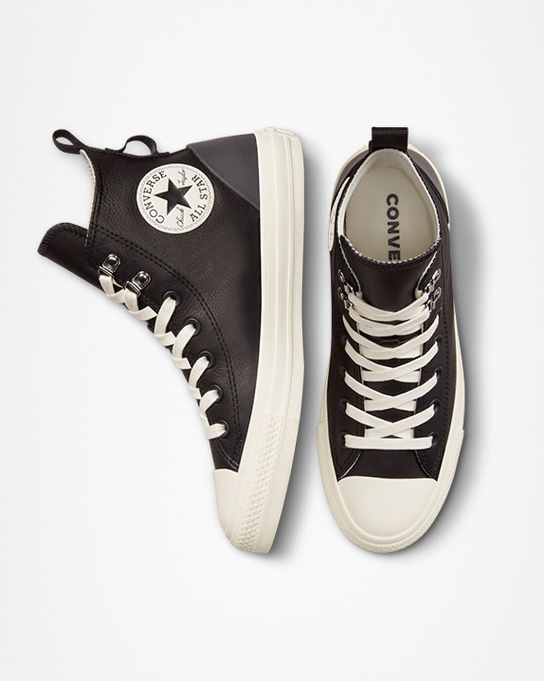 Converse Chuck Taylor All Star Leather Hike Superge Ženske Črne | Slovenija-58172