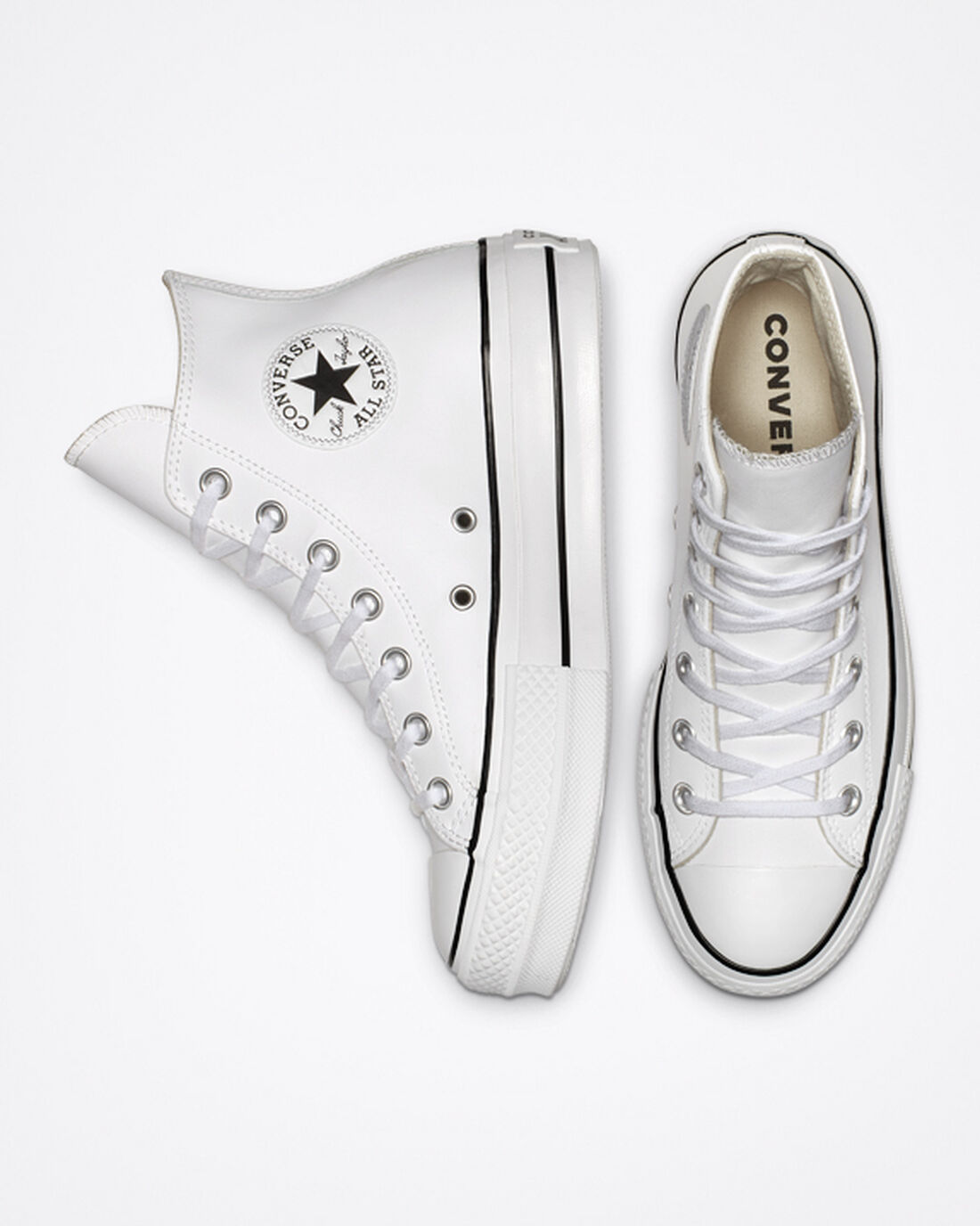 Converse Chuck Taylor All Star Lift Platform Superge Ženske Bele Črne Bele | Slovenija-65209