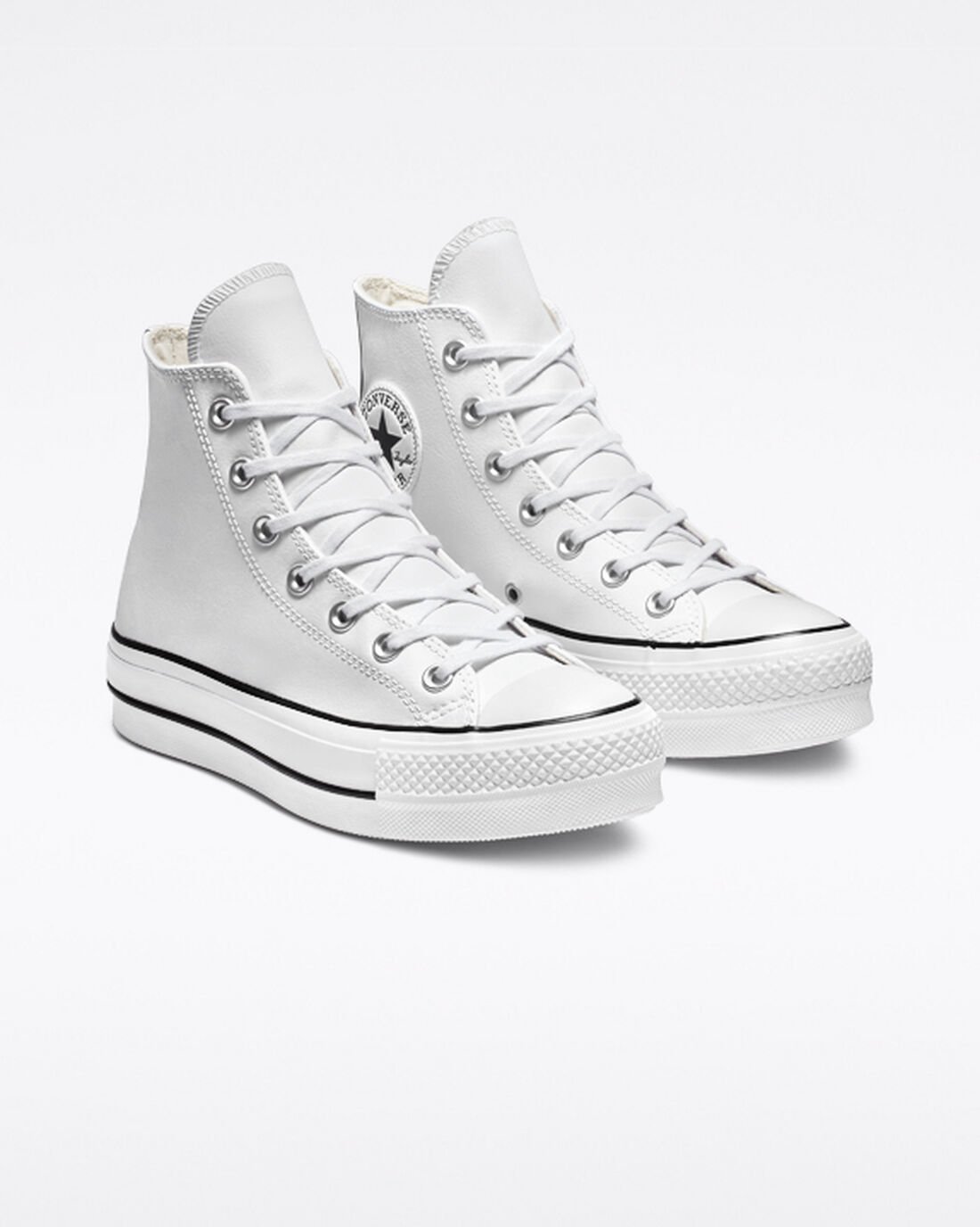 Converse Chuck Taylor All Star Lift Platform Superge Ženske Bele Črne Bele | Slovenija-65209