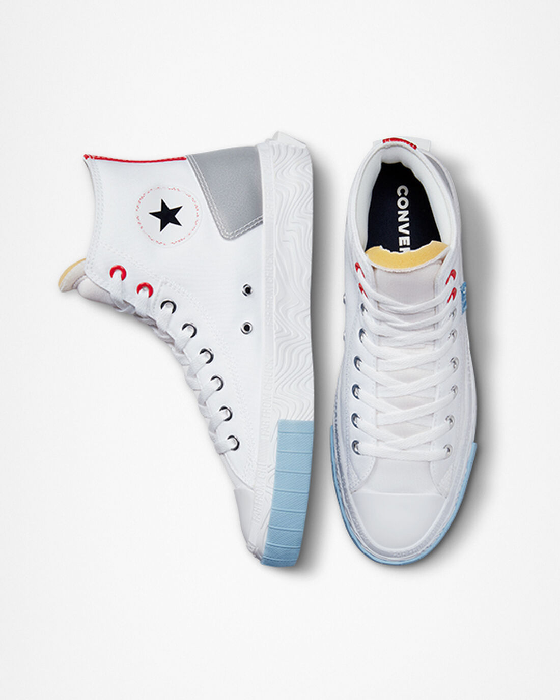 Converse Chuck Taylor Alt Star Reflective Shine Superge Ženske Bele Rdeče Modre | Slovenija-56903