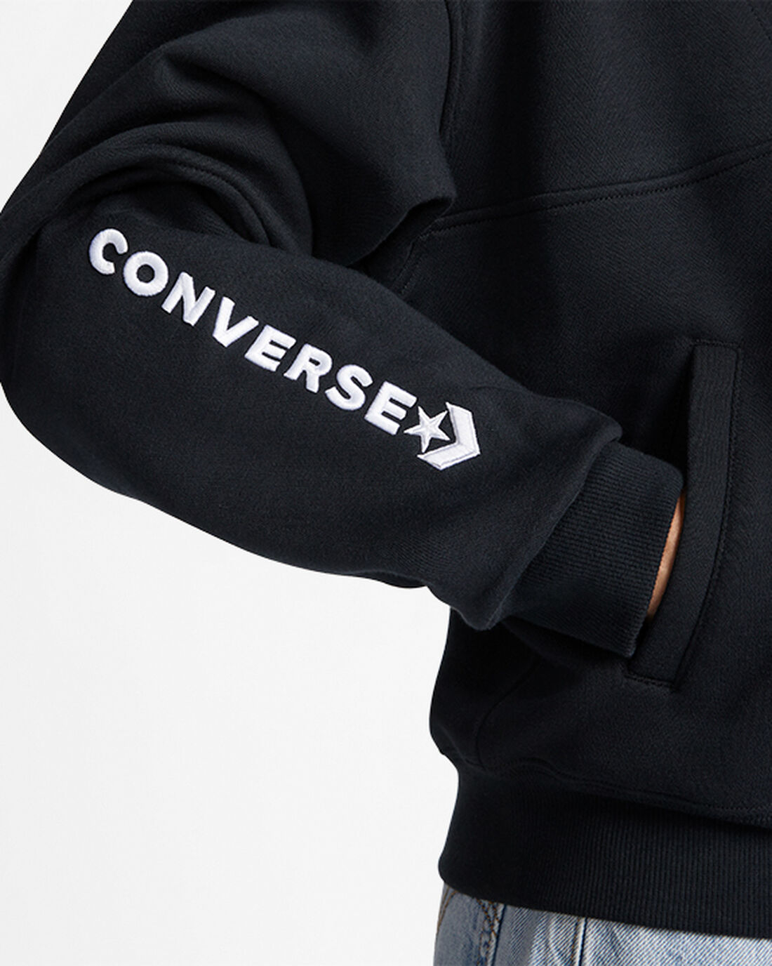 Converse Fleece Half-Zip Pullover Puloverji Ženske Črne | Slovenija-63810