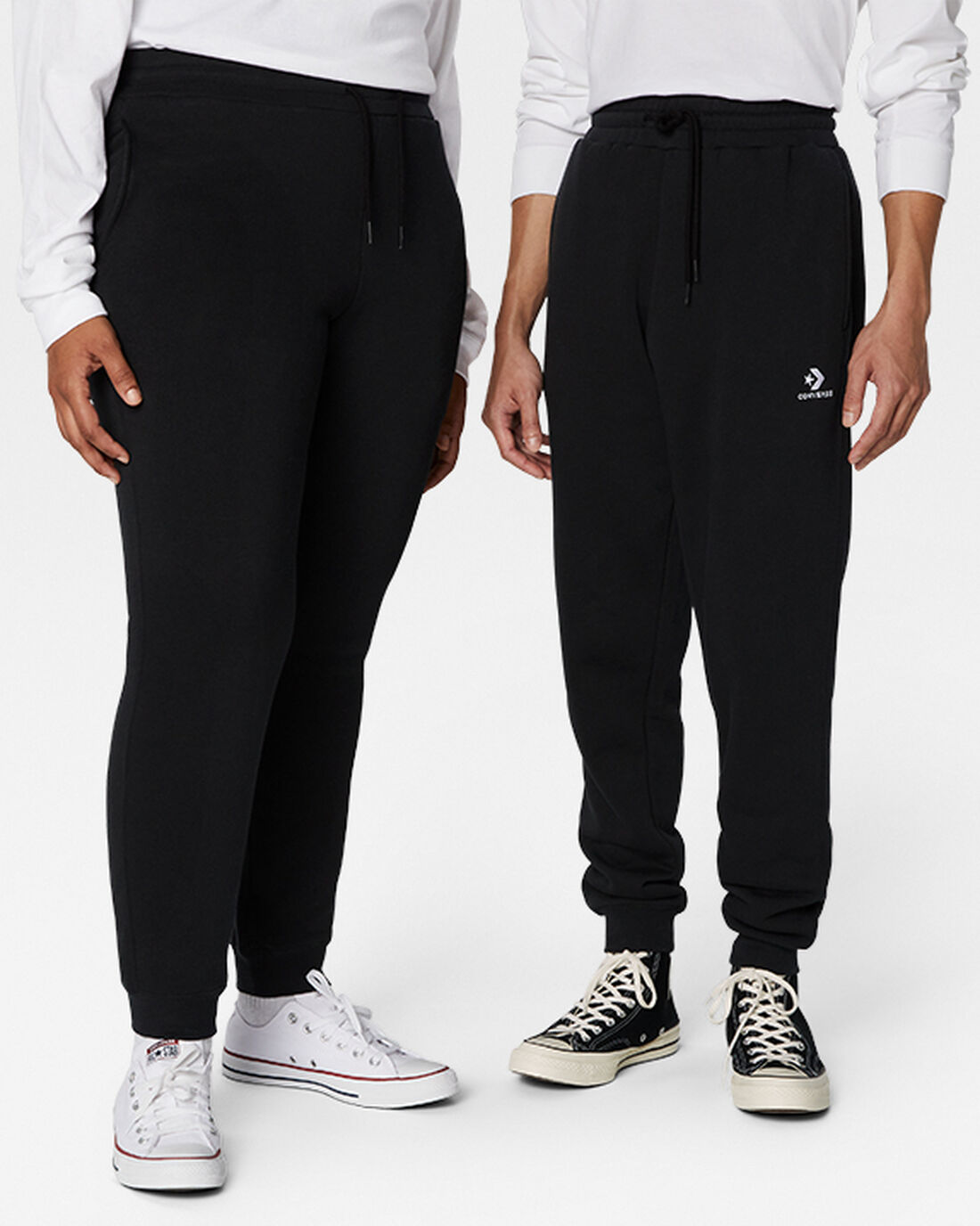 Converse Go-To Embroidered Star Chevron Standard Fit Fleece Jogger Moški Črne | Slovenija-58021