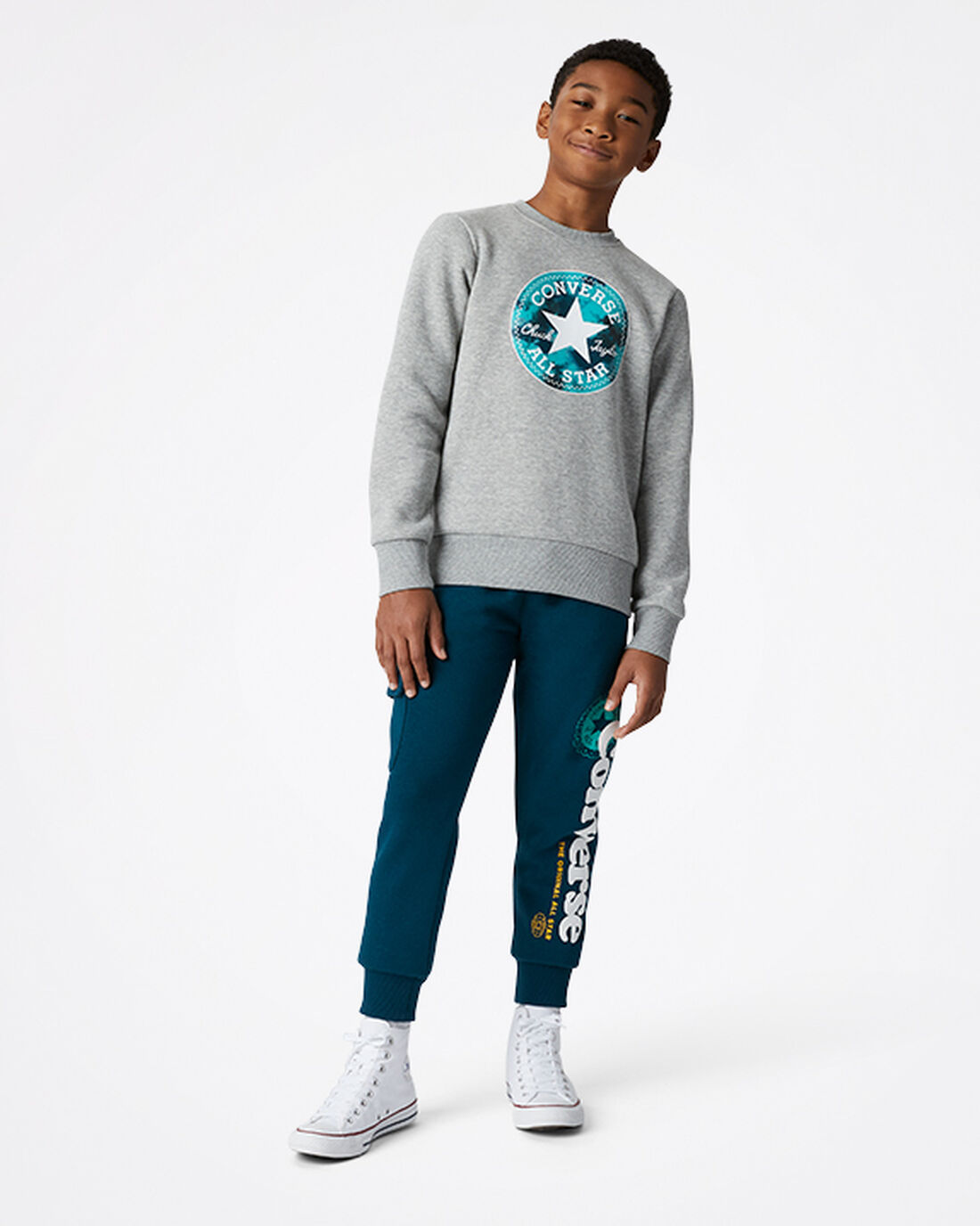 Converse Into The Wild Fleece Crew Puloverji Fantje Temno Sive | Slovenija-67850