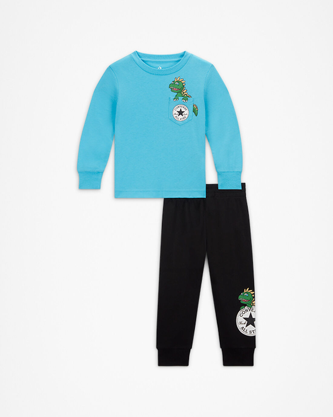 Converse Long Sleeve Dino & Jogger Sets Fantje Črne | Slovenija-82954