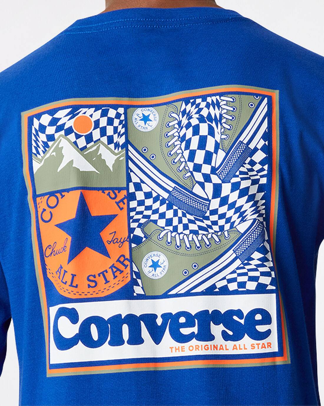 Converse Long Sleeve Sneaker Collage Majice Fantje Modre | Slovenija-95782