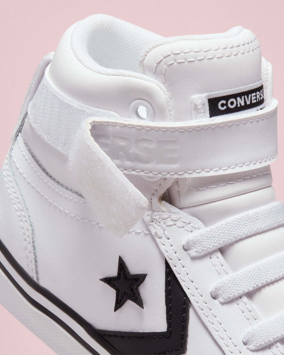 Converse Pro Blaze Strap Leather Superge Dekleta Bele Črne Bele | Slovenija-95403