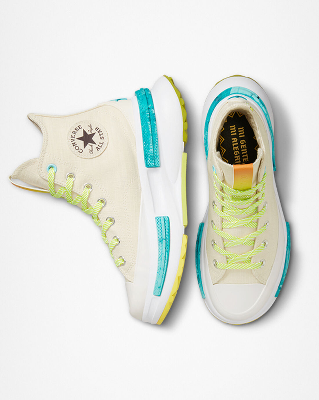 Converse Run Star Legacy CX Mi Gente, Mi Alegria Superge Moški Bež Limone Svetlo Turkizna | Slovenija-29376