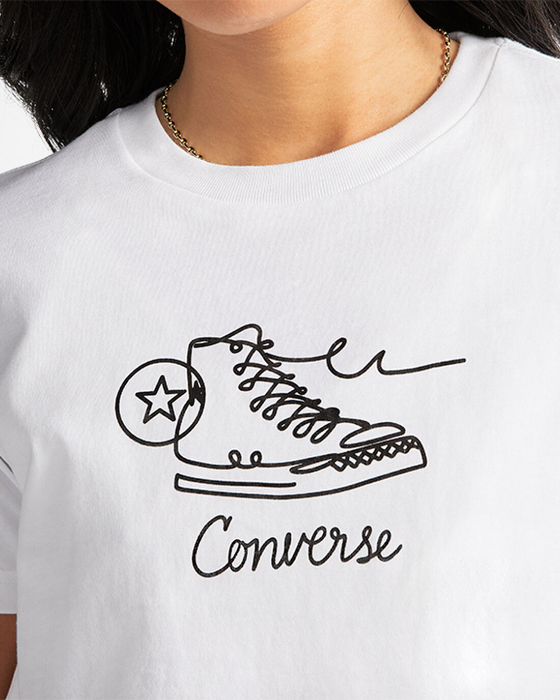 Converse Sneaker Graphic Slim-Fit Majice Ženske Bele | Slovenija-79428