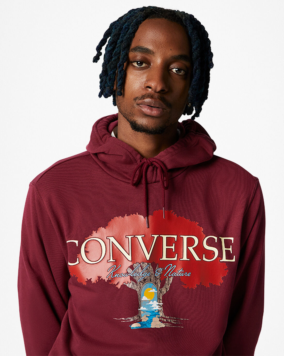 Converse Tree of Life Pullover Puloverji s Kapuco Moški Temno Rdeče | Slovenija-17408