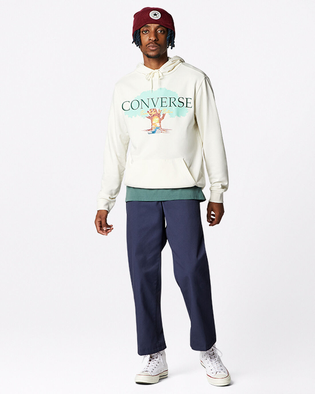 Converse Tree of Life Pullover Puloverji s Kapuco Moški Bež | Slovenija-47812