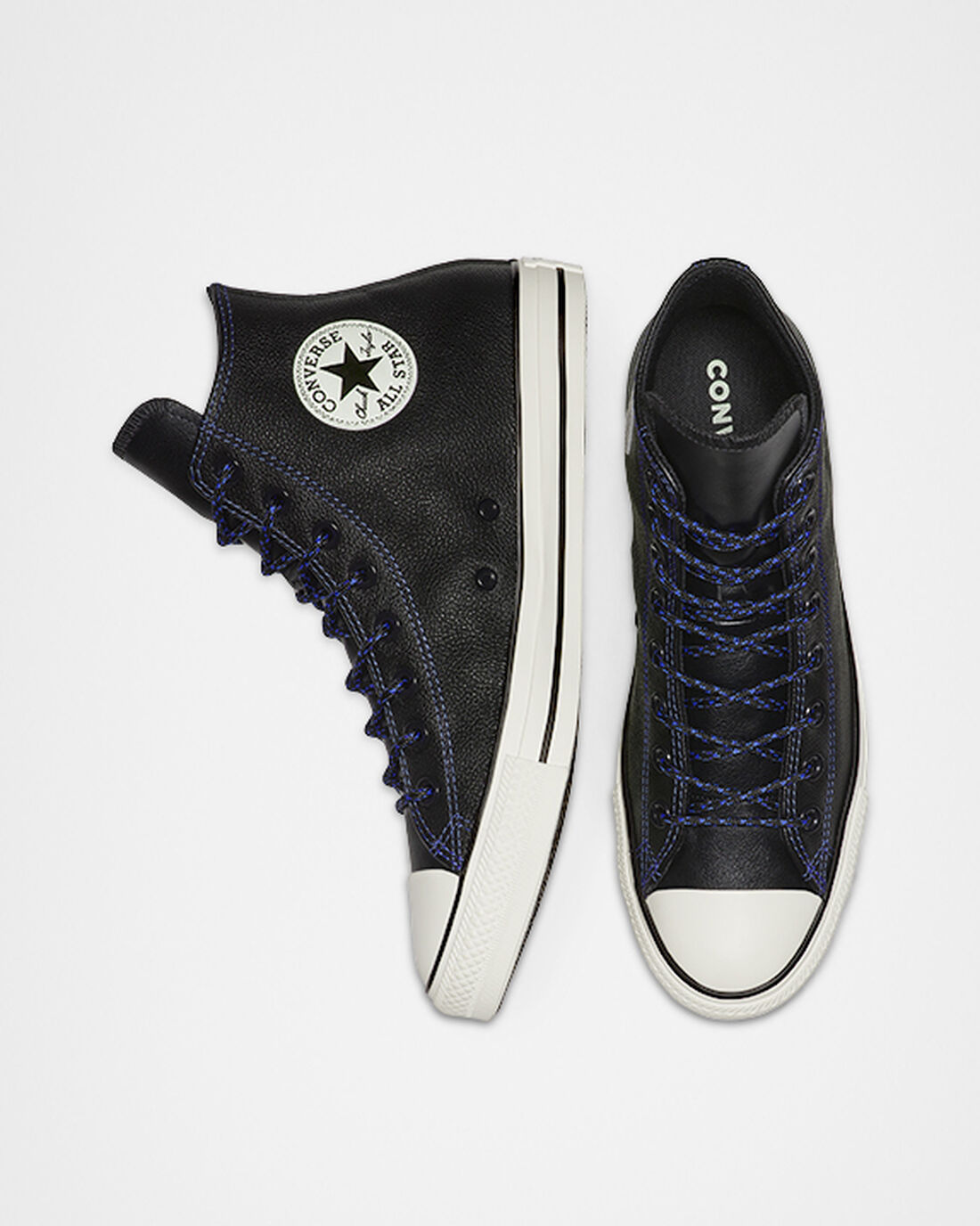 Converse Tumbled Leather Chuck Taylor All Star Superge Ženske Črne Kraljevsko Modra | Slovenija-02157