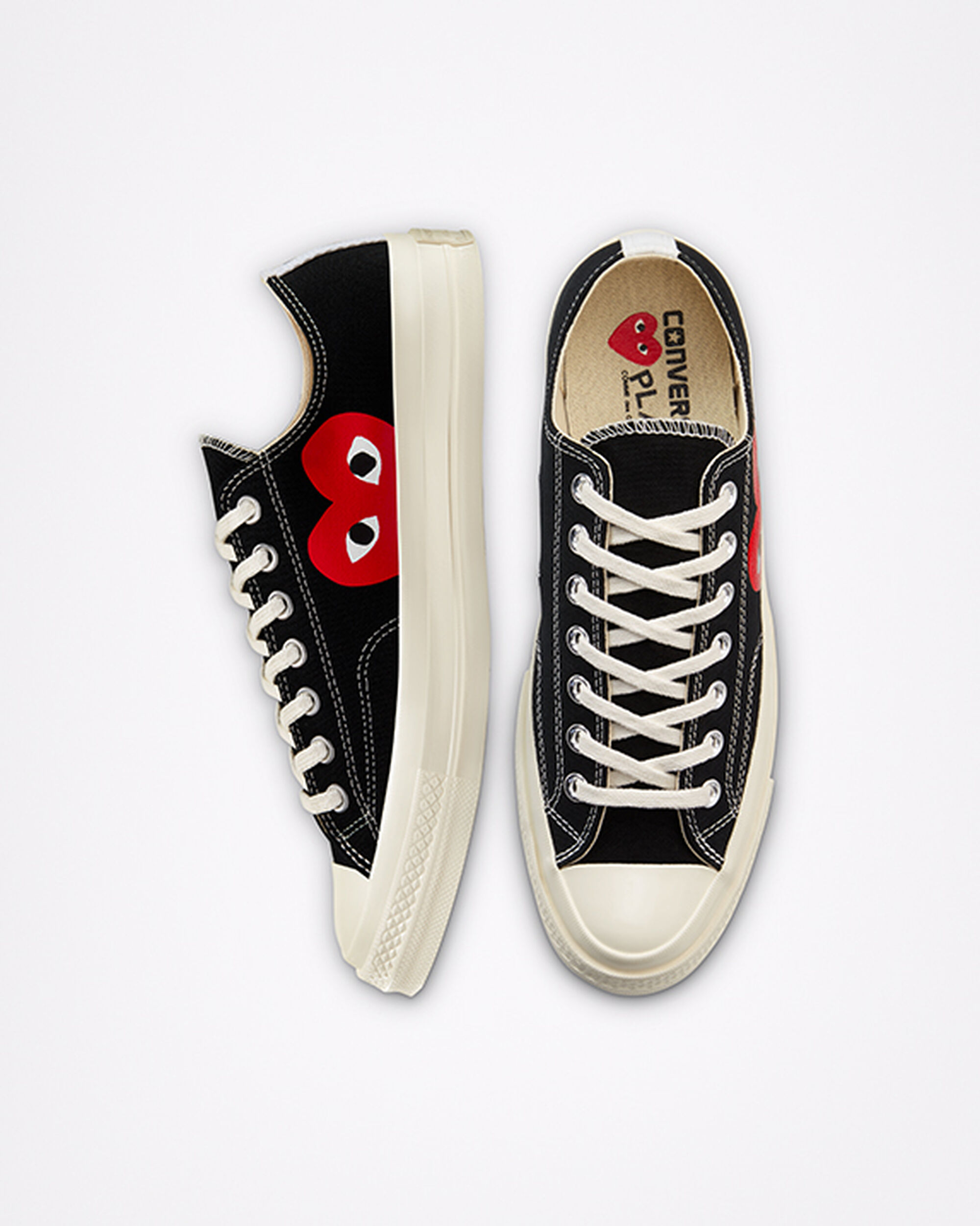 Converse x Comme des Garçons PLAY Chuck 70 Superge Ženske Črne Bele Rdeče | Slovenija-73145