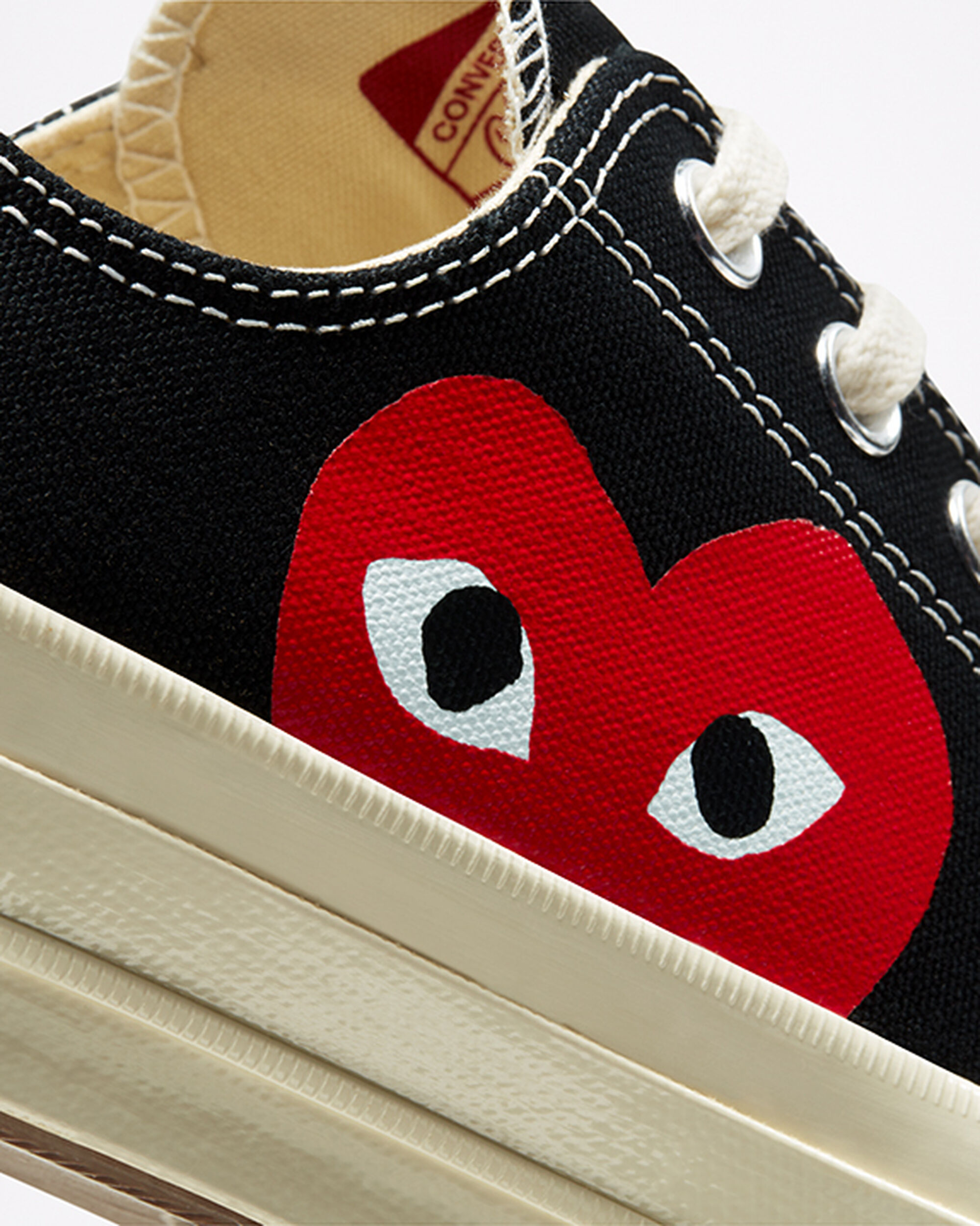 Converse x Comme des Garçons PLAY Chuck 70 Superge Ženske Črne Bele Rdeče | Slovenija-73145